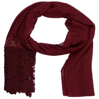 Designer Net Stole- Maroon